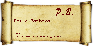 Petke Barbara névjegykártya