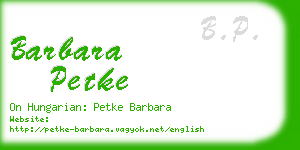 barbara petke business card